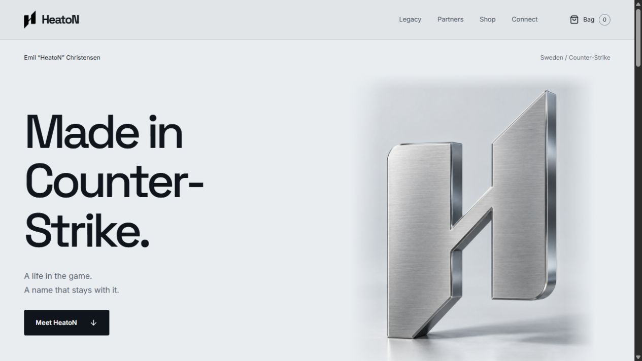 HeatoN, actual desktop website screenshot